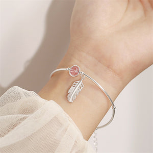 Feather Charm Sterling Silver Bracelet - SL261