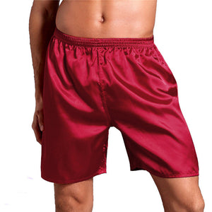 Solid Color Men's Five-Point Smooth Boxer Short