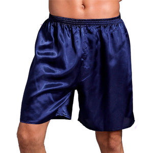 Solid Color Men's Five-Point Smooth Boxer Short