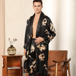 Luxury Silk Two-Piece Pajama Set for Men