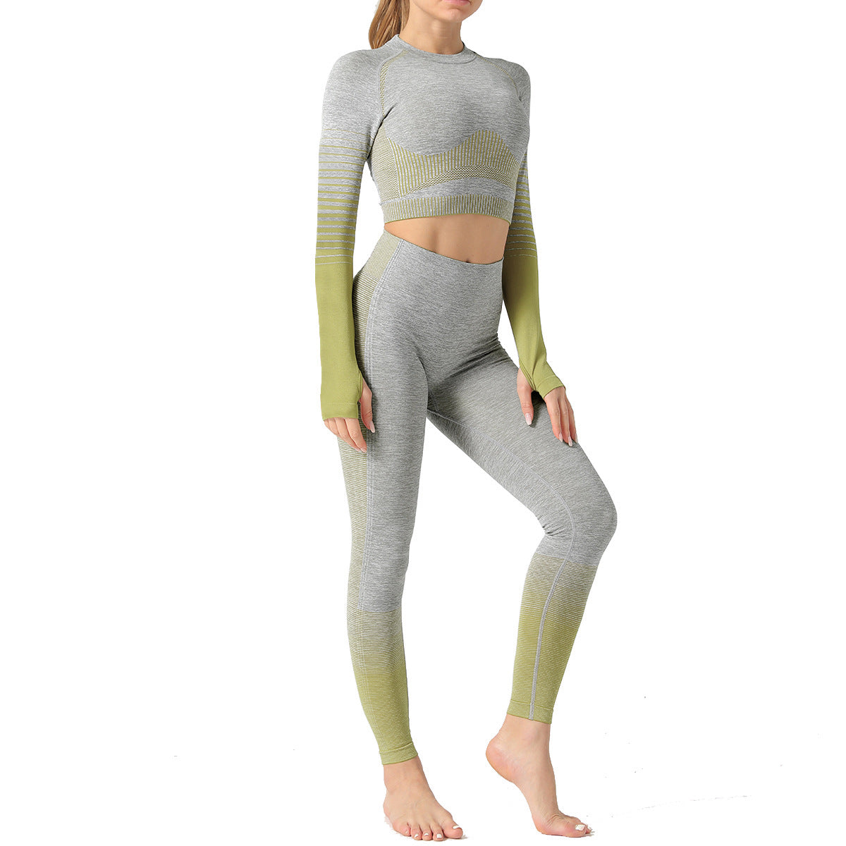 Seamless Yoga Suit with Nylon Blend Fabric