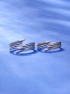 Elegant S999 Pure Silver Couple Ring Set for Men and Women