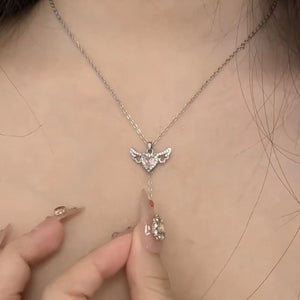 Heart Angel Wings Tassel Necklace