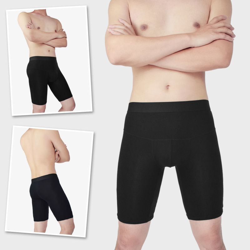 Ultra-Comfort Long Boxer Briefs with Anti-roll Hem for Men