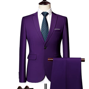 Sophisticated Men's Business Casual Suit Two-Piece Set